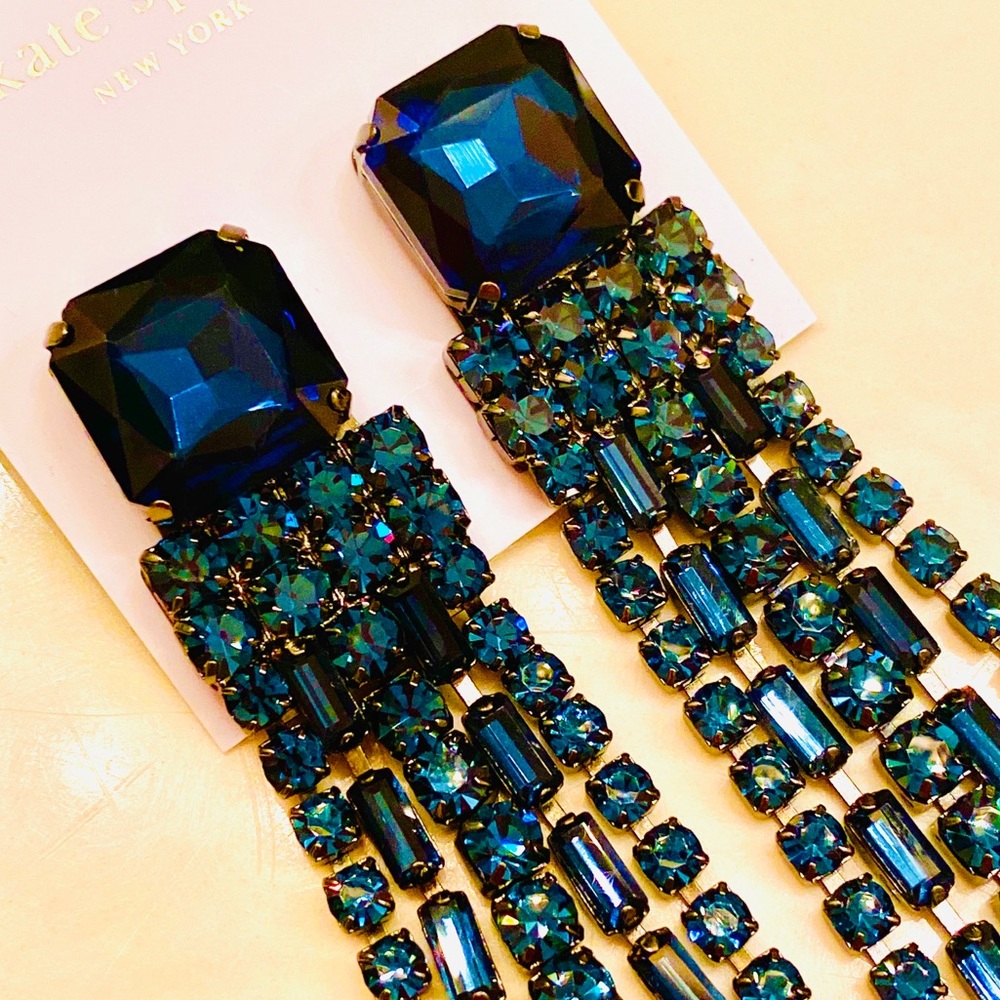 🌺🎉HP🎉🌺 NWT Kate Spade Glitzville Crystal Fringe Earrings - Picture 4 of 9